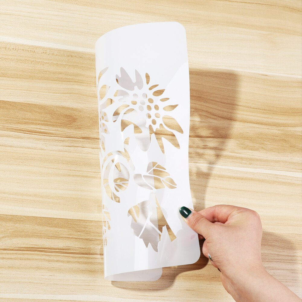 11Pcs/Set Sunflower Painting Stencils Reusable Plants Stencil Template Stencils with Metal Open Ring for DIY Paint Craft Wall