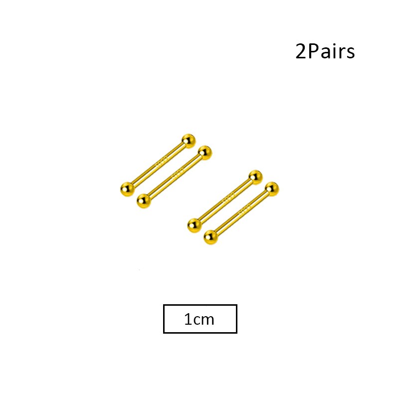 Mini boucles d'oreilles invisibles pour femmes, 2 pièces, clous de nez, épingles, Piercing, os, corps, bijoux: 6