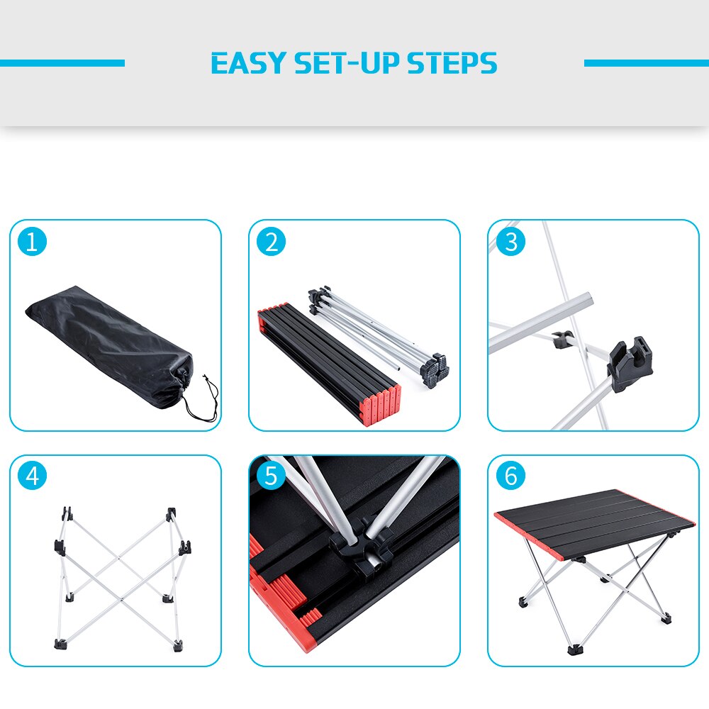 Bærbart campingbord sammenklappeligt skrivebord skridsikker aluminiumslegering ultra let sammenfoldelig vandretur, moderne udendørsmøbler