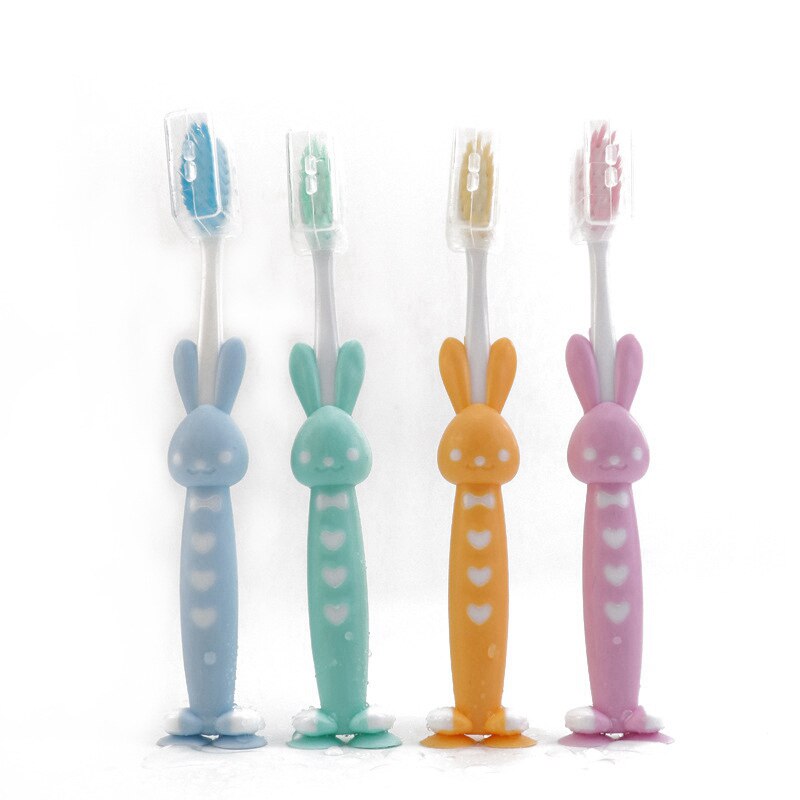 4Pc Silicone Baby Tooth Brush Training Toothbrush For Baby Feedig Short Food Grade Mommy Newborn Teeth Brush: rabbit