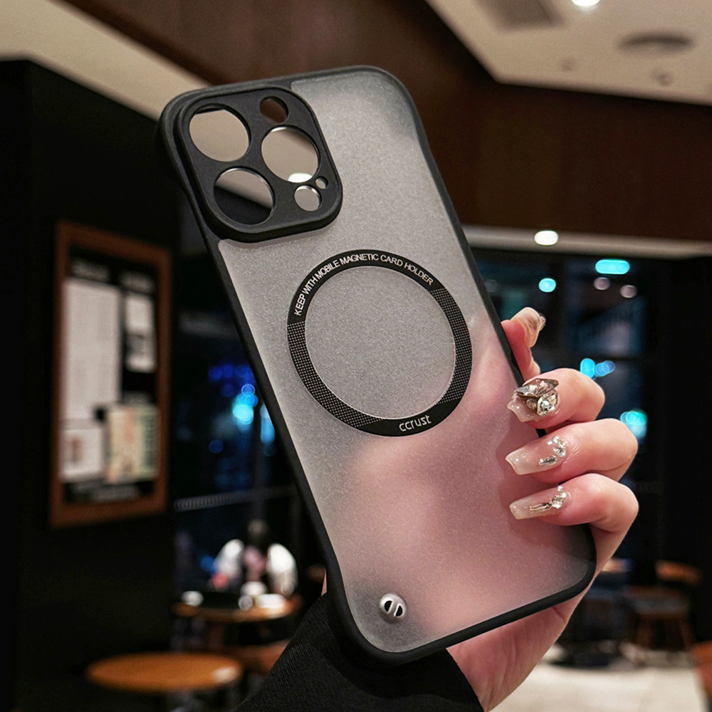 Ultra Slim Magnetische Doorschijnende Frameloze Telefoon Case Voor iPhone 13 14 15 16 Pro Max Camera Bescherming Draadloos Opladen cover