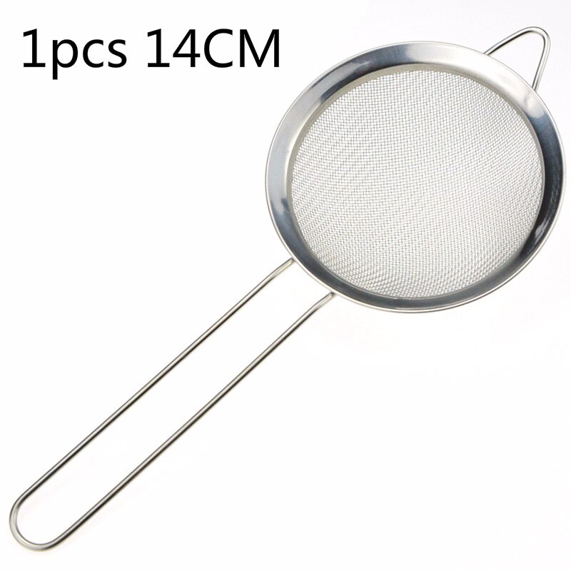 1pc Stainless Steel Fine Mesh Wire Oil Colanders Strainer Flour Colander Sieve Sifter Kitchen Cooking Tool: 14CM