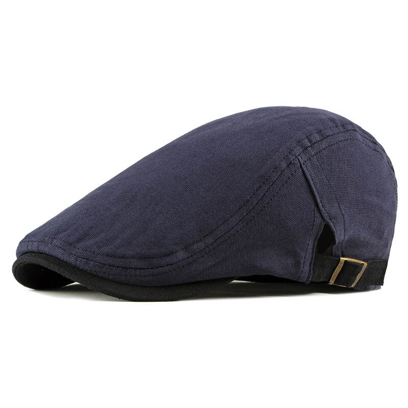 Herfst Katoen Mannen Baret Patchwork Platte Cap Driver Retro Krantenverkoper Caps Boina Casual Ivy Flatcap Cabbie Baretten Hoeden: Blauw