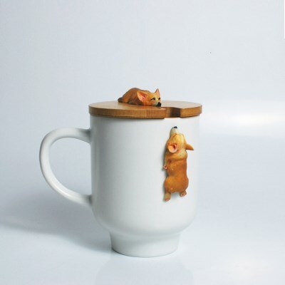 kreative Karikatur 3D Korgi Französisch Bulldogge Keramik Tassen niedlich Große Kapazität Hund Tassen Schüler Paar Becher Für Freund tasse: K3---400ML
