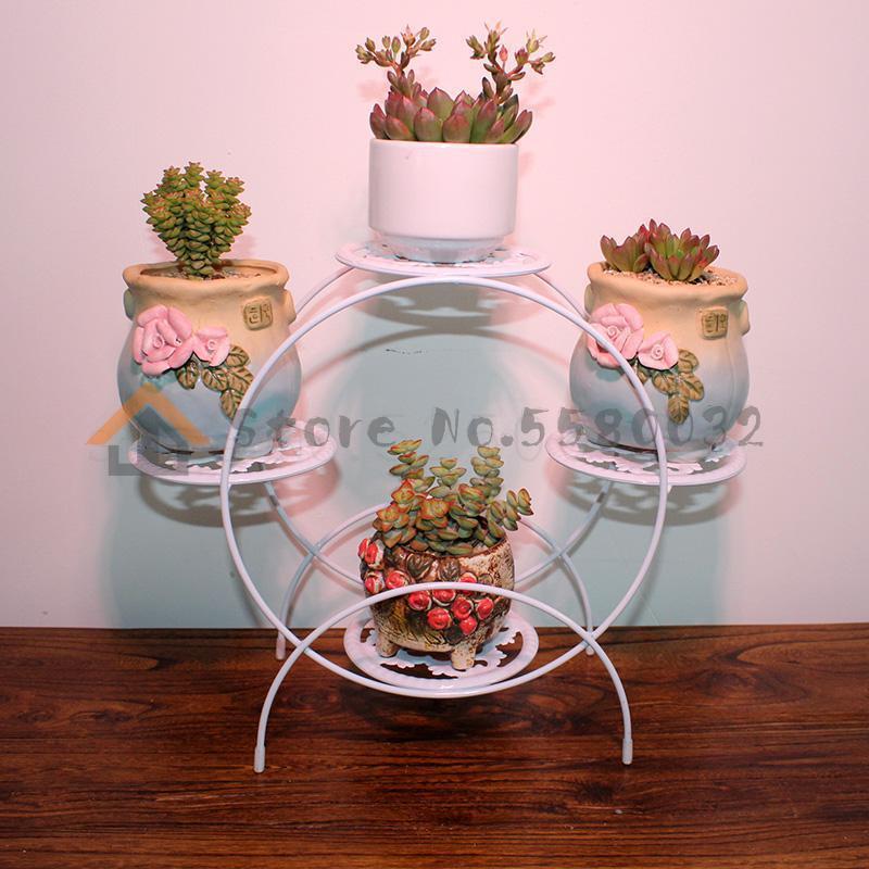 Étagère de bureau en fer forgé avec Mini fleurs, étagère multifonctionnelle pour recevoir le balcon, pot de fleurs: Model5
