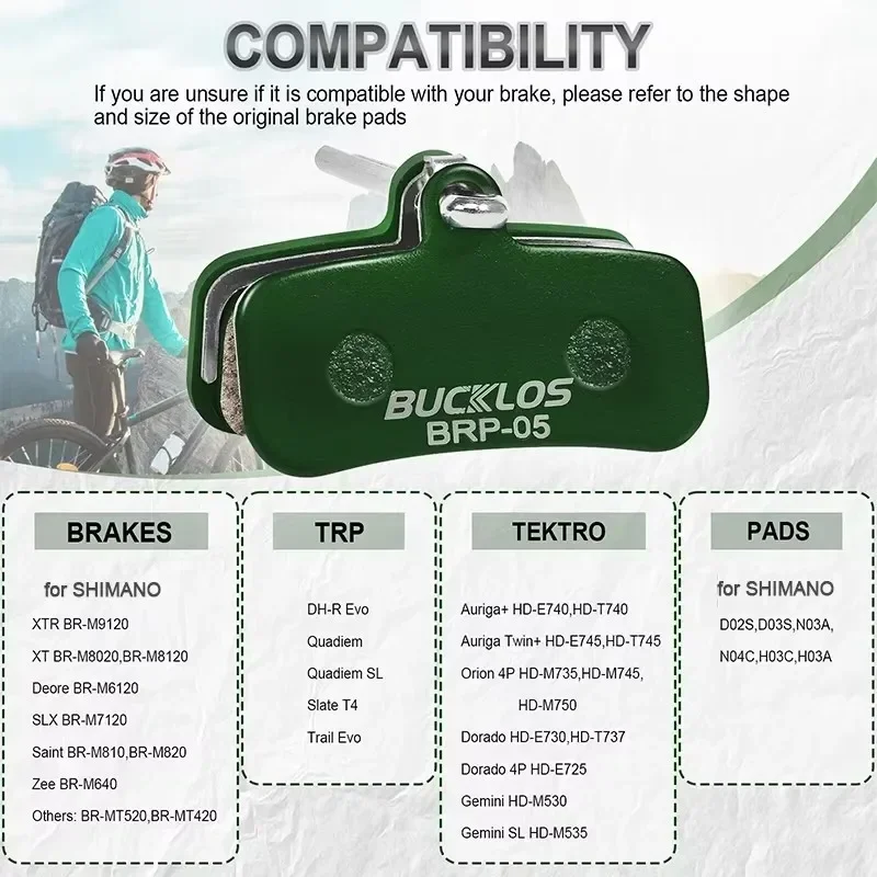 BUCKLOS plaquettes de frein de vélo pour Shimano BR-M8120 M7120 M8020 D01S D03S plaquette de frein à disque résine céramique cuivre fritté 1/2/5 paires