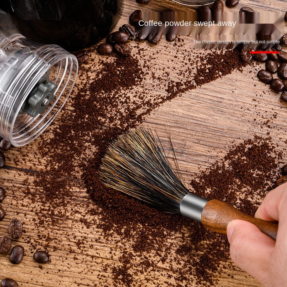 Coffee Grinder Cleaning Brush With Natural Bristles Lanyard Coffee Machine Brush Cleaner Tool For Barista Home Kitchen WF922