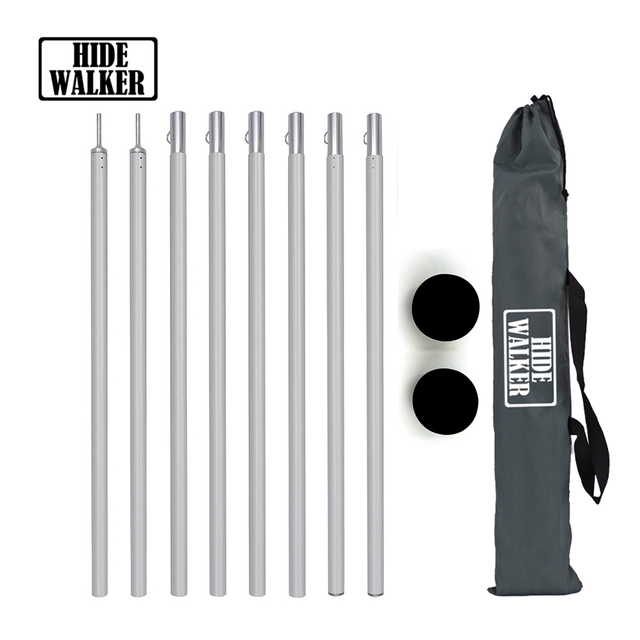 Barres de Support d&#39;auvent en aluminium réglables, avec sac de rangement, tiges de Support légères pour le Camping: poles and foam balls