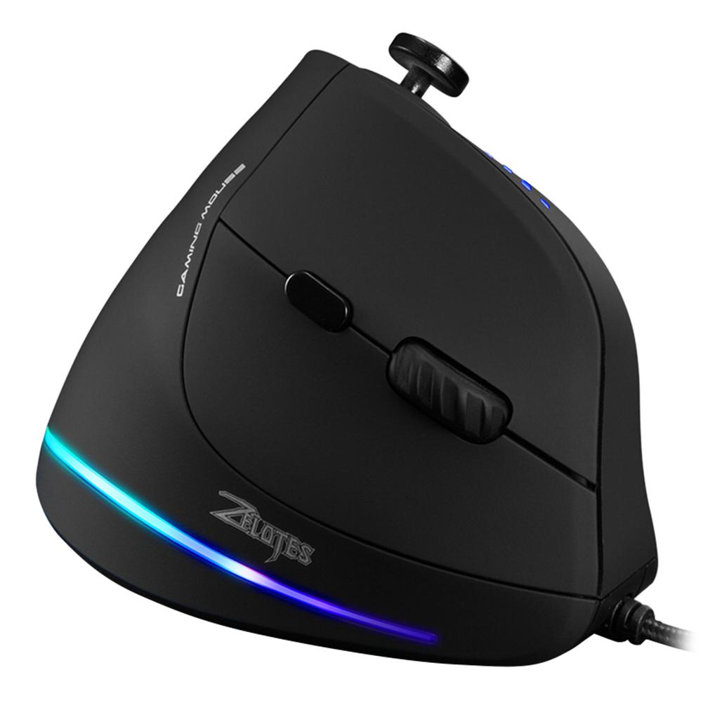 ZELOTES Vertical Gaming Mouse Programmable 6/11 Buttons USB Wireless/Wired RGB Optical Remote Ergonomic Mouse Gamer Mice: Wired