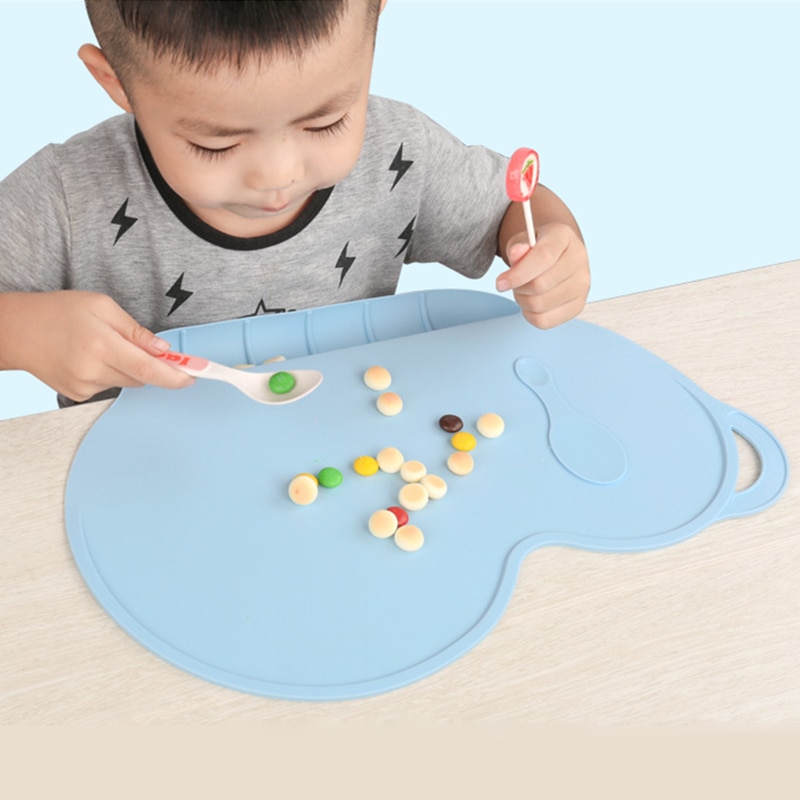 Kinderen Siliconen Placemats Food Grade Draagbare Baby Te Reinigen Waterdichte Non-Slip Opvouwbare Placemats