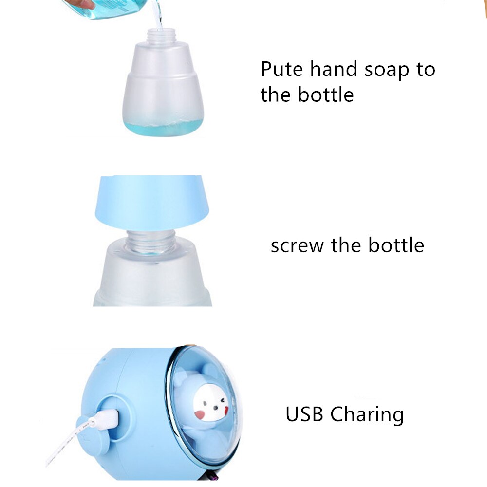 Dispenser di sapone liquido per bambini Dispenser di sapone liquido per bambini Dispenser di schiuma per sensore Touchless per bagno per lavaggio a mano