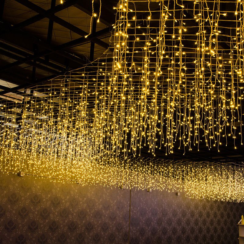 5M Waterproof Street Garland LED Curtain Icicle Light Droop 0.4-0.6m AC 220V/110V Festoon Year Christmas Lights for Outdoor