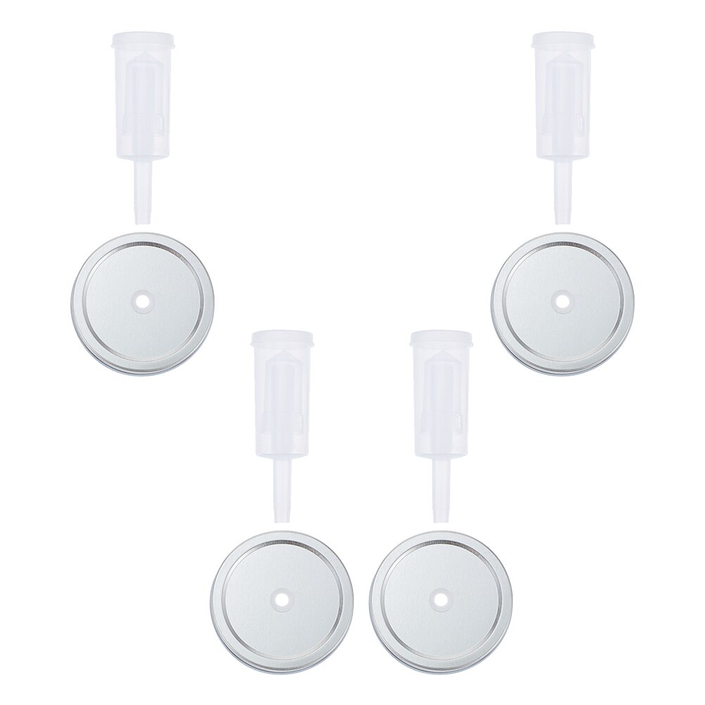 4 Pack Smart Airlock Augurk Pijp Siliconen Waterloze Fermentatie Airlock Deksels voor Mason Jar Fermentatie - Brede Mond Transparant