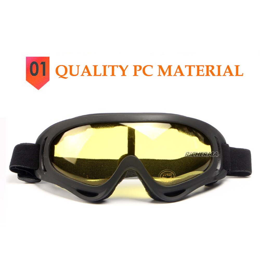 Gafas de moto con visión nocturna amarilla, lentes protectoras para esquí, Retro, Motocross, Snowboard, moto de nieve, Dirt Bike, ATV