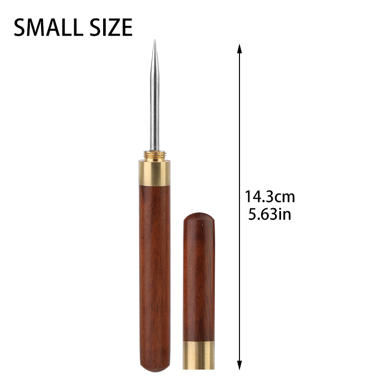 KRABALL-punzón de punzonado de cuero con mango de madera, herramienta de costura para bricolaje, costura hecha a mano, zapatos, bolsa, herramienta de reparación: Gris claro