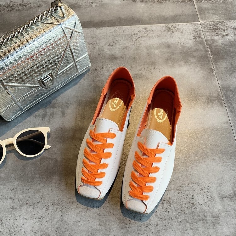 Kvinder sko dame bløde flade sko kvinder outdoor walking sneakers kvinder casual sko zapatos de muje: Orange / 36