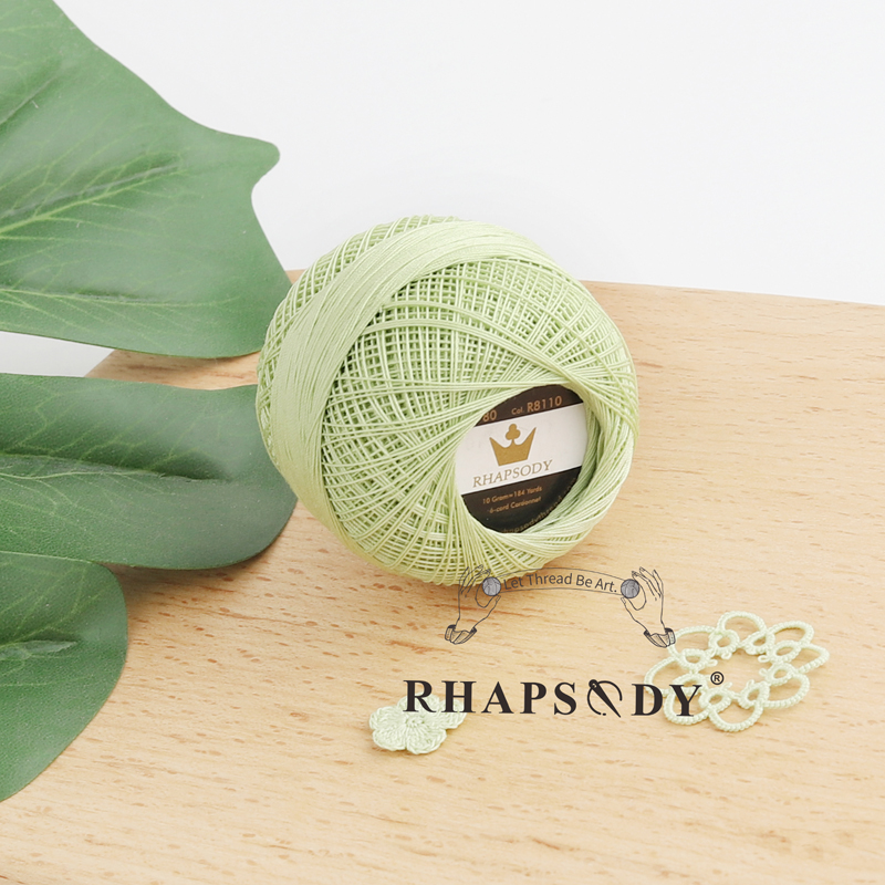Rhapsody superior tamaño 80 algodón egipcio bateo de ganchillo, hilo de tejer encaje 10 g/unidad 184 yardas primavera macarrón 22 colores