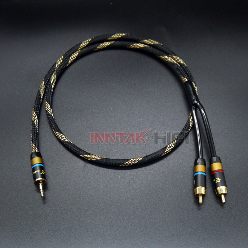 HIFI CANARE L-4E6S 3.5mm To 2 RCA Audio Cable / 0.5m 1m 1.5m 2m 3m 5M