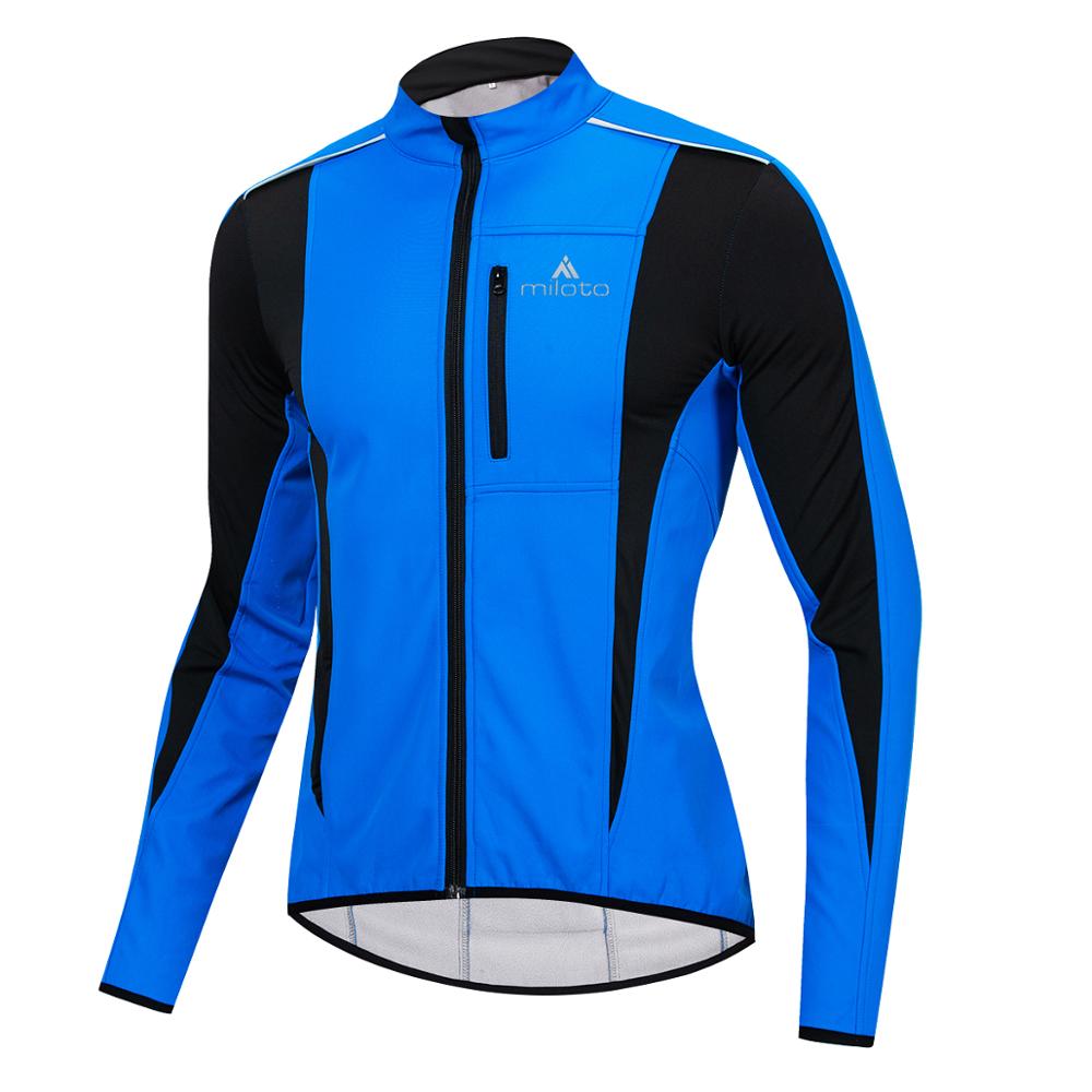 Herrcykeljacka utomhuscykling vandringsjacka fleece softshelljacka vindjacka vattentäta jackor regnjacka: P012- blå / Xxxl