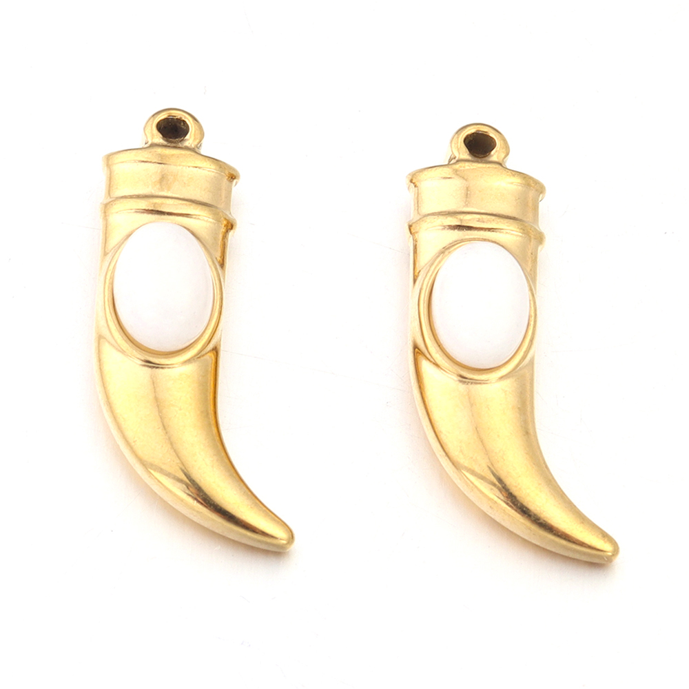 2 stk/parti rustfritt stål naturstein pepper øredobber anheng til diy halskjede smykker laging forsyninger blanding: Rosa