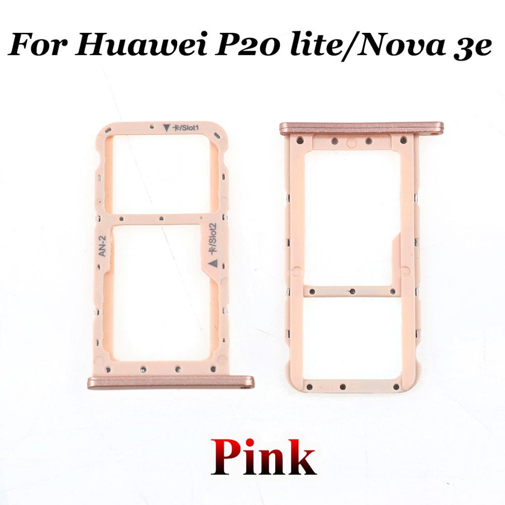 YuXi Voor Huawei P20 Lite/Nova 3E SIM Micro Secure Digital Geheugenkaart Lade Dubbele Slot Houder Carrier Adapter vervanging + Tool: Pink