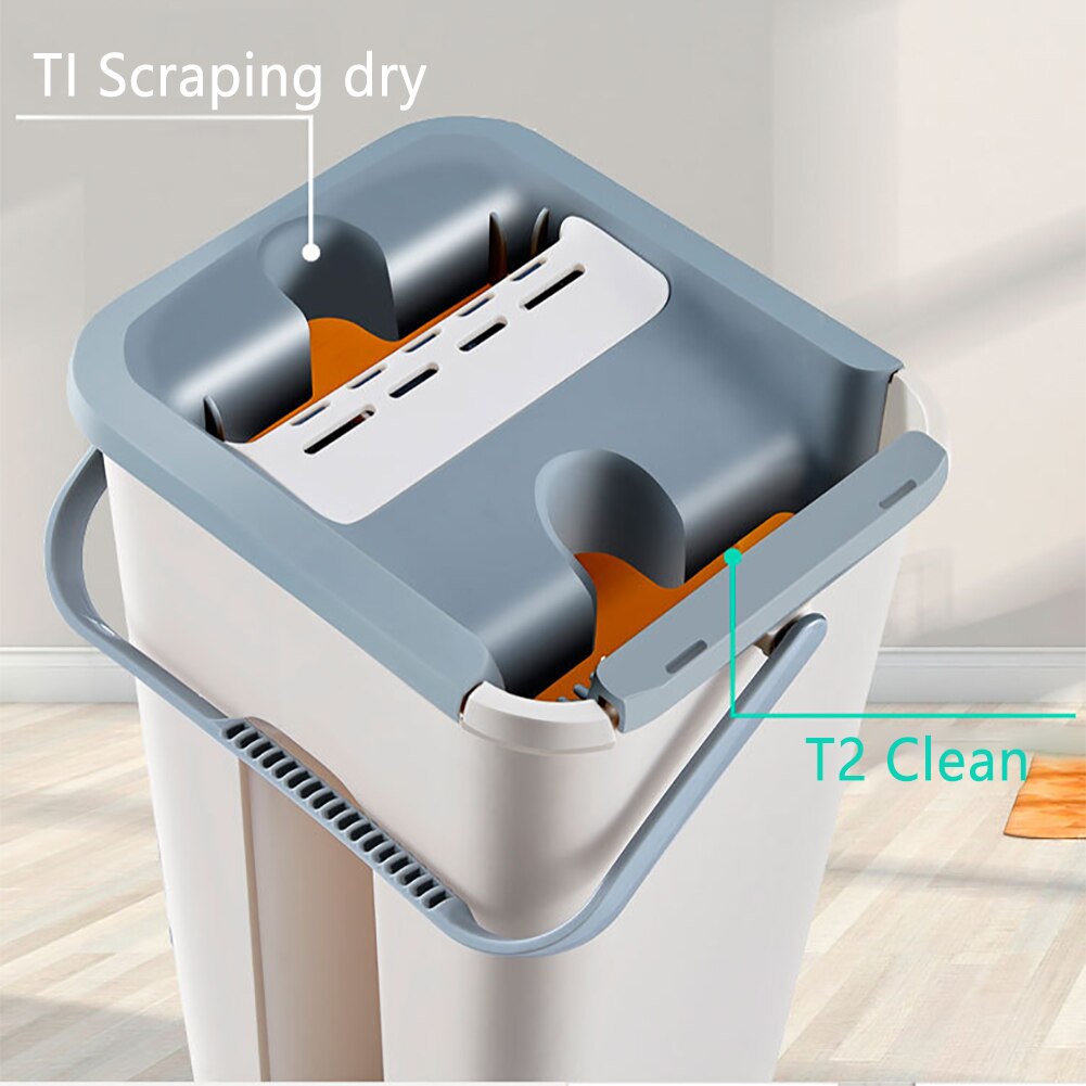 Replacement Cloth Space Saving Flat Mop Set Floor Cleaning Kitchen Manual Bucket Handfree Squeeze Sanitary Rebound Automatic