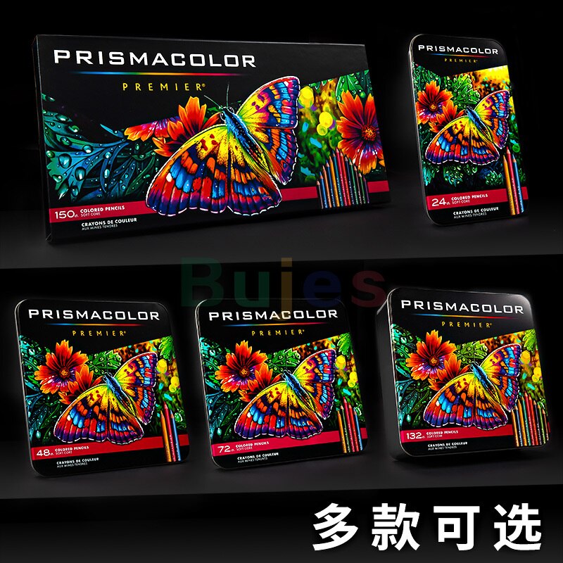 Prismacolor Premier – ensemble de crayons de couleur à l'huile, doux, 132mm, à gros noyau, pour artiste, 24 48 72 150 4.0