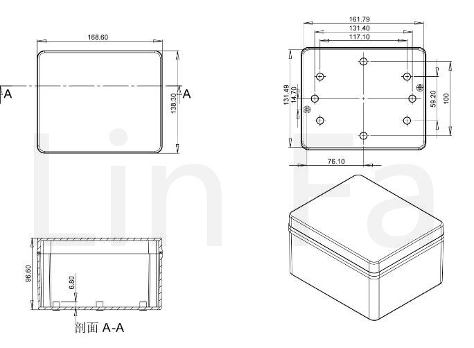 2 stuk, abs plastic waterdichte behuizing dozen 170*140*95mm elektronica plastic behuizing dozen, behuizing