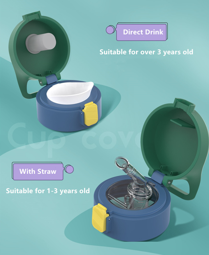 Termo de acero inoxidable con dibujos animados para niños, botella de agua de , 350ml/500ml