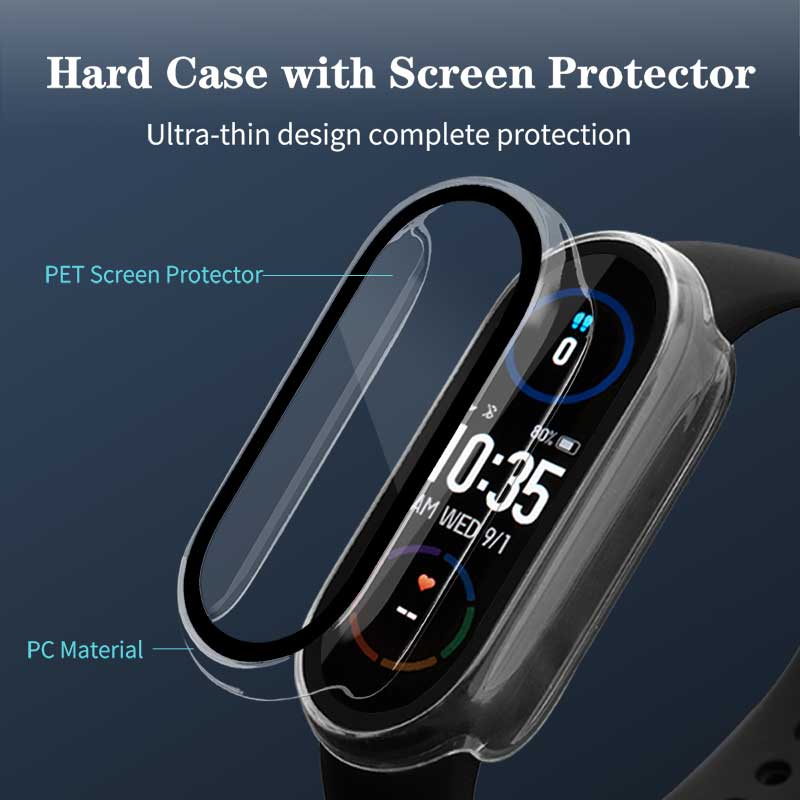 Para Xiaomi Mi Band 7 7NFC Miband 6 5 4 3 funda con película protectora de pantalla Miband7 Miband6 Miband5 carcasa de protección completa