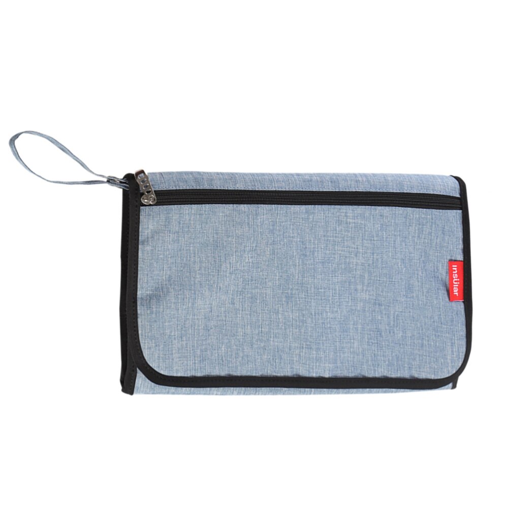 1Pc Baby Luier Mat Opvouwbare Luiers Aankleedkussen Draagbare Waterdichte Luier Verandering Mat Opbergtas (Grijs): Blue