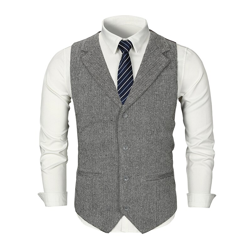Yunclos herrväst i ylle kostym enkelknäppt bröllop brudgum slim fit herrväst väst väst affärsformell väst
