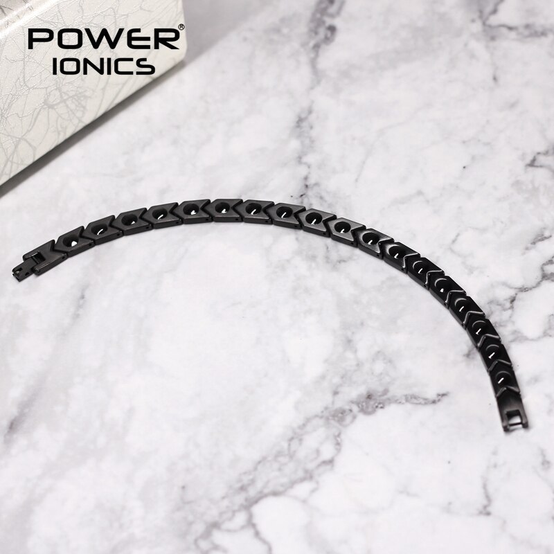 Power ionics arrow style black 100%  titanium bio germanium sundhedsarmbånd balance body kommer med gratis justeringsværktøj