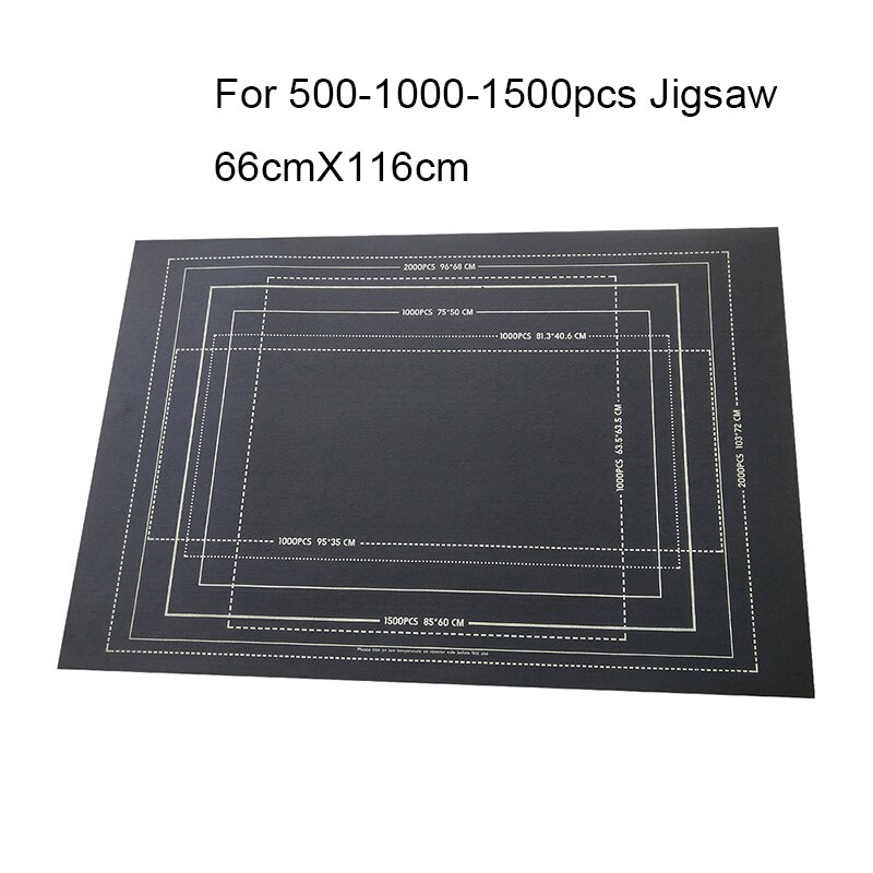 Ready Stock Jigsaw blanket Puzzles Mat Felt Mat Puzzles Blanket with Accessories Puzzles Storage: black 1500pcs