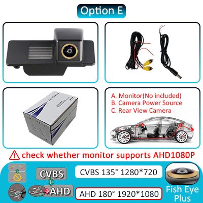 Naviunit 180 ° Ahd 1920X1080P Speciale Voertuig Achteruitrijcamera Voor Chevrolet Aveo Trailblazer Cruze Wagon Opel mokka Cadill Auto: AHD-1080P