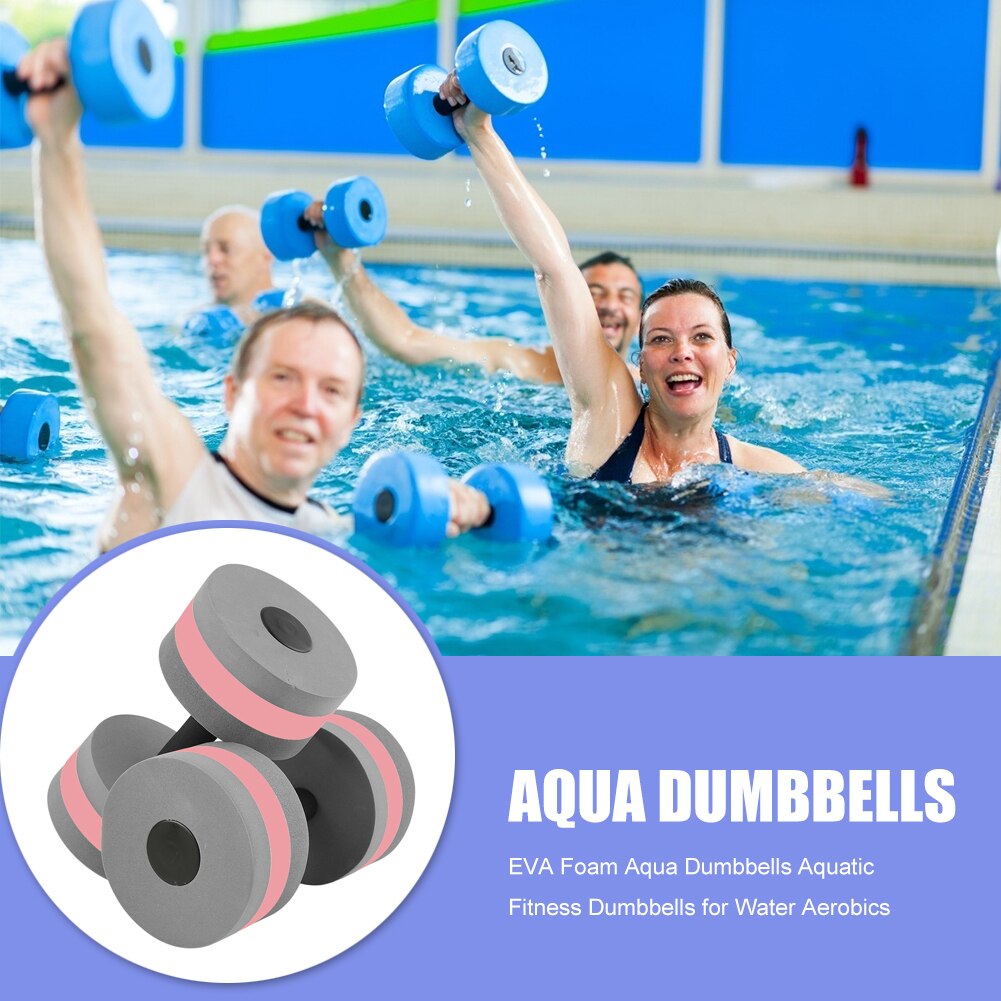 Mancuernas de espuma de agua para piscina, mancuernas acuáticas para ejercicio aeróbic acuático, pesas de gimnasia corporal para piscina, 2 uds.
