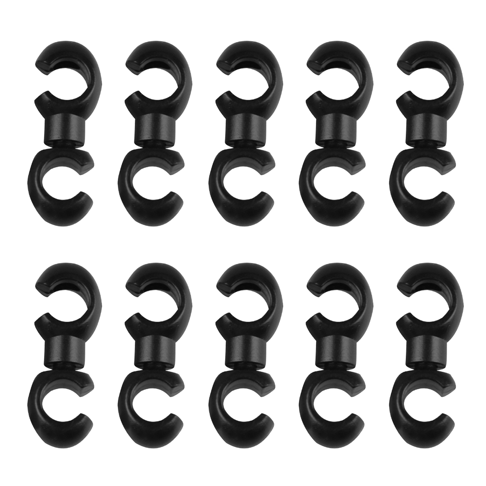 10pcs MTB Bike Brake Gear Cable S Style Clips Rotating Buckle Hose Guide Bicycle Cross Line Hook Tidy Clip Ring Clasp Clips: black