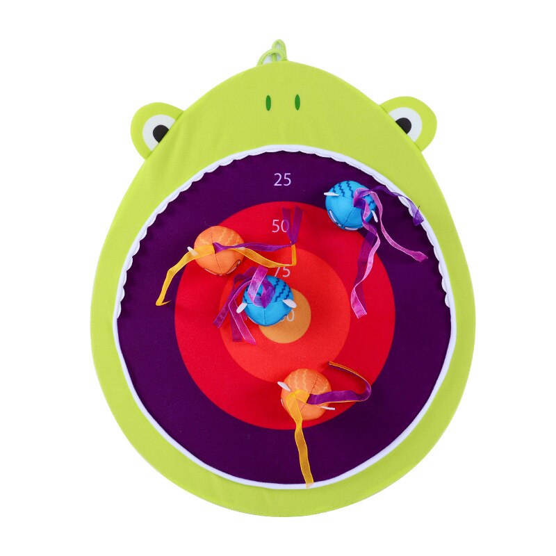 Jeu de fléchettes pour enfants, Puzzle, boucle, cible, requin, grenouille, grande bouche, jouet, Velcro, disque de cible collant pour bébé