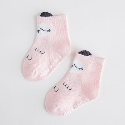 Baby Anti-Slip Lente Sokken Herfst/Winter Cartoon Asymmetrie Leuke Peuter Katoen Vloer Sokken Kinderen Sokken voor Kinderen: pink dog