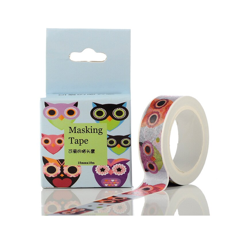 1.5cm avlet min nabo katt washi teip selvklebende diy scrapbooking klistremerke etikett maskebånd: F