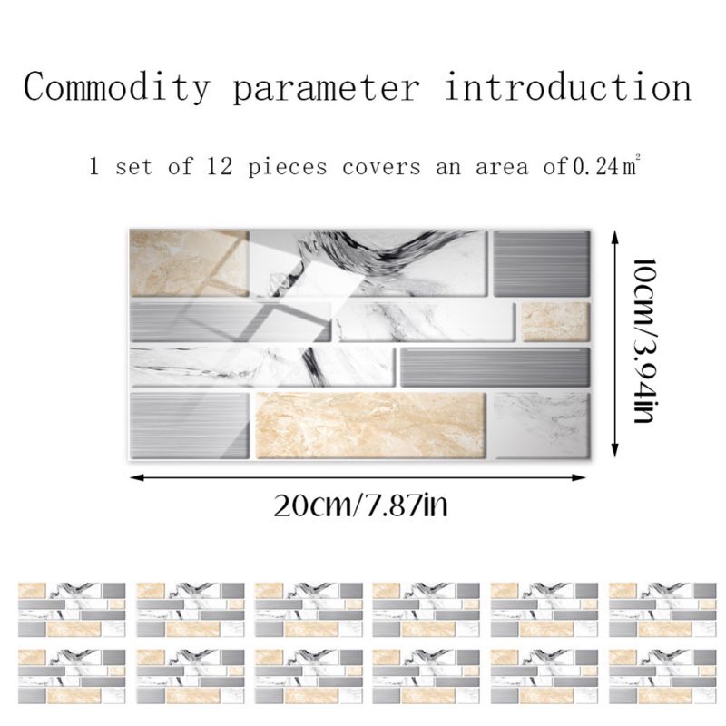 12pcs Imitation Crystal Tiles Sticker Transfers Co... – Grandado