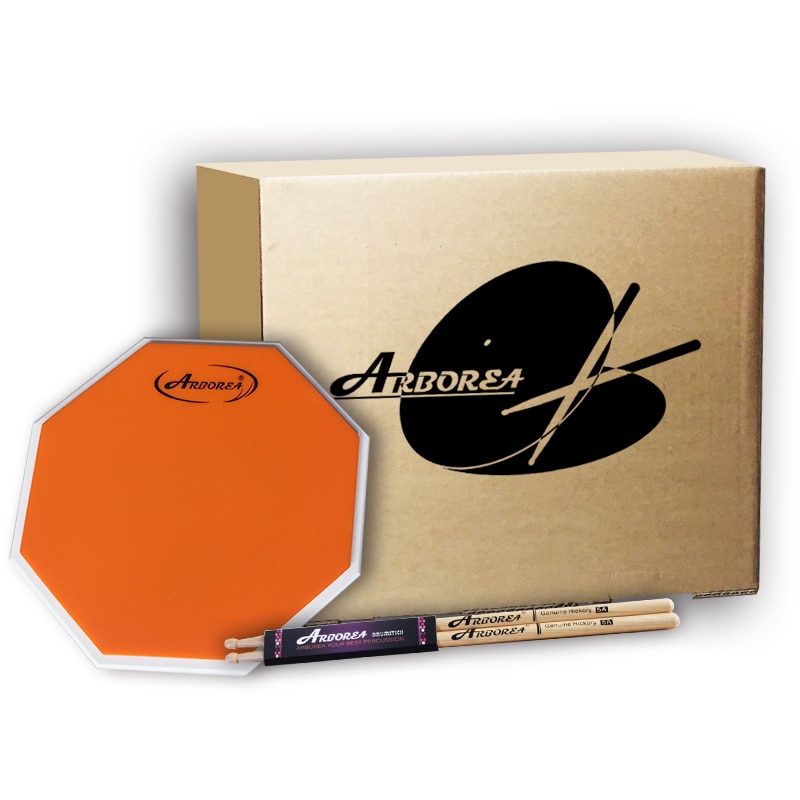 Arborea Fabriek Direct 12 ''Praktijk Drum pad + Drumsticks + Box