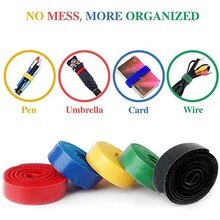 1m/Roll Color Velcro Cable Tie Self1 Adhesive Fastener Tape Data Cable Tie Hooks Loops Cable Tie Magic1 DIY Accessories