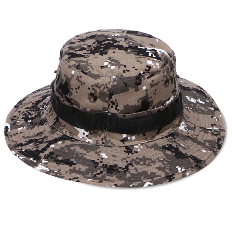 Outdoor Camouflage Emmer Hoeden Jungle Camo Visser Hoed Met Brede Rand Zon Vissen Emmer Hoed Camping Caps Katoen Caps