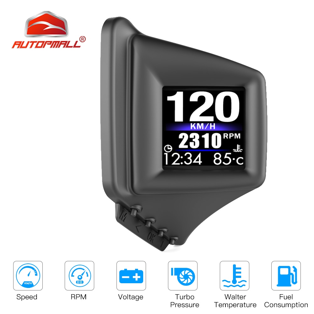 Head-up Display GPS Speedometer HUD GADGET AP-1 OBD2+GPS HUD On-board Computer Battery Voltage RPM Turbo Pressure Oil&Water Temp