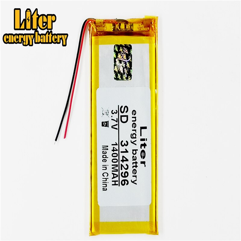 3.7v lithium-batterien für pdas, 314296 304296 034296 1400 mah pda-batterie