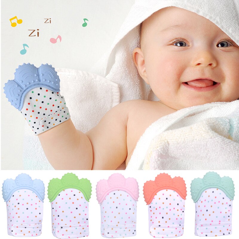 Baby Silicone Teether Gloves Animal Palm Bite Chew Training Toys Squeaky Grind Baby Teething Protect Anti-bite Gloves BPA Free
