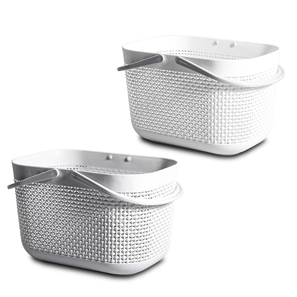 Rattan Plastic Hand Basket Bath Room Storage Baskets with Handle Household Storage Tools Large Capacity