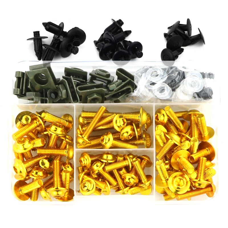 Volledige Kuip Bolt Kit Sluiting Clips Carrosserie Schroeven Fit Voor Honda CBR600 F F2 F3 F4 F4i Cbr 600RR 900RR 929RR 954RR RC51: gold