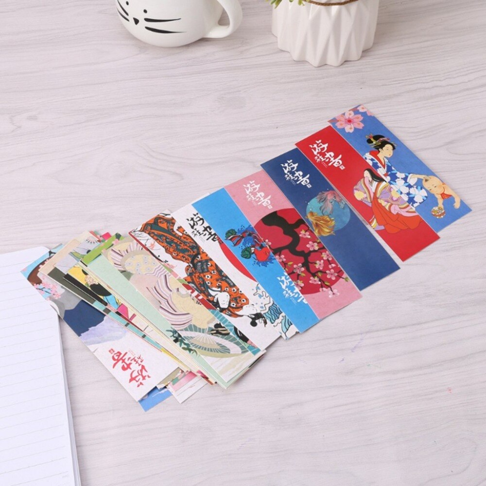 30 Pz/borsa Segnalibro di Carta di Stile Giapponese dell'annata Contrassegni Libro per La Scuola Studente